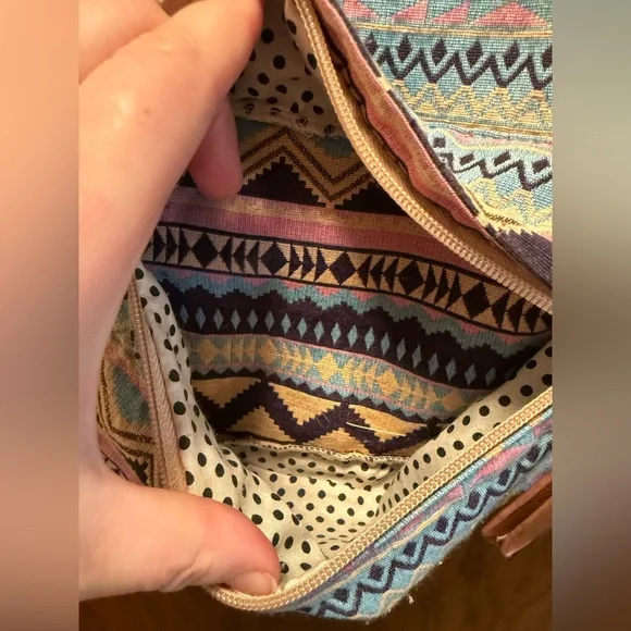 Aztec Patterned Backpack with Multicolor Design - Picture 3 of 7